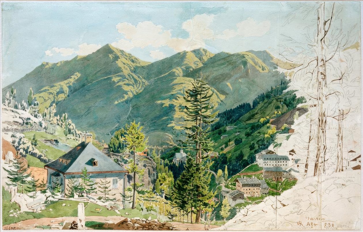 Gamskarkogel ile Gastein manzarası by Rudolf von Alt