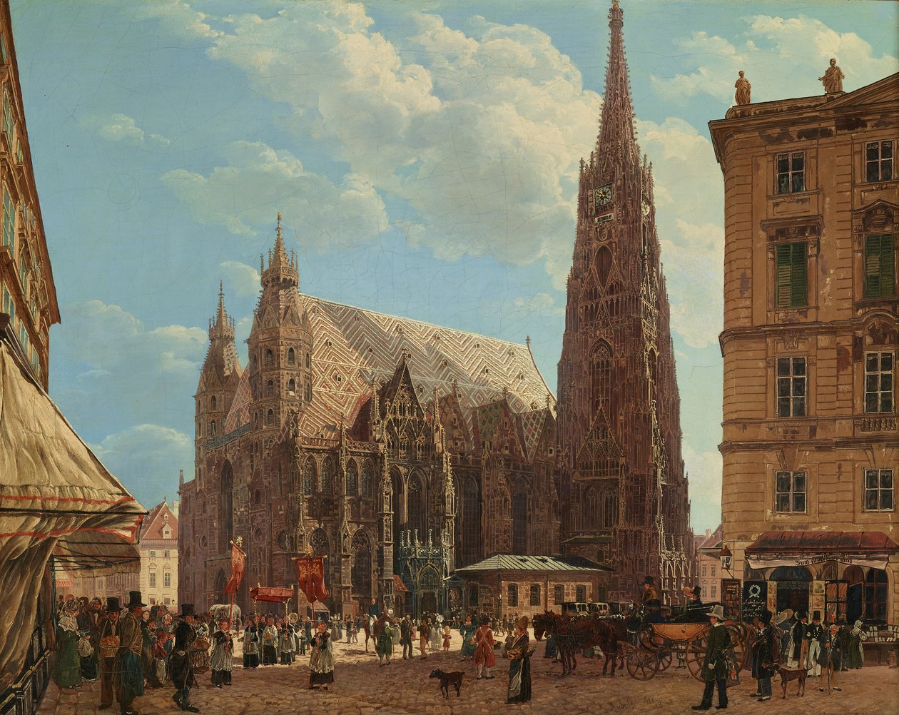 Viyana'daki Stephen Katedrali by Rudolf von Alt