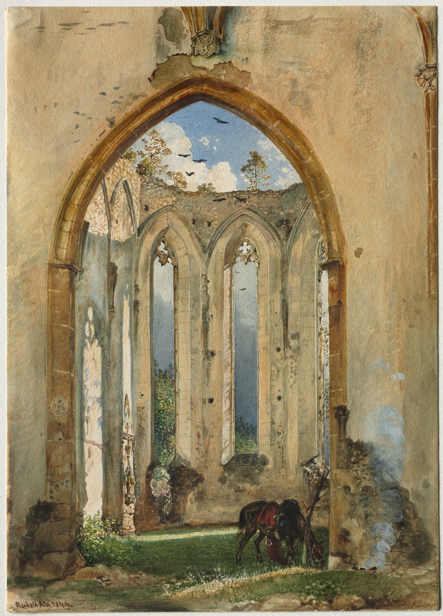 Bir Kilisenin Harabesi, 1849. by Rudolf von Alt