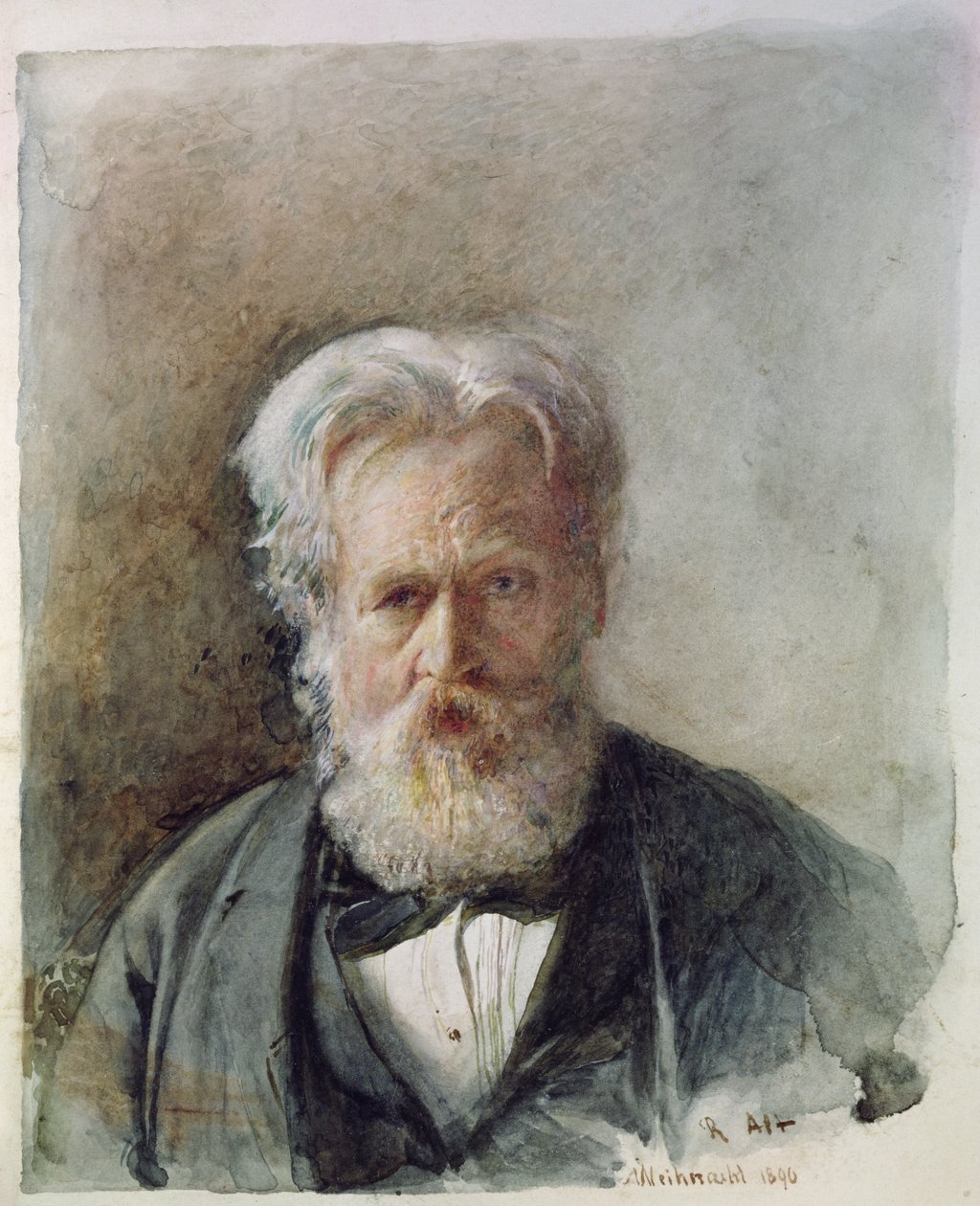 Otoportre, 1890, (wc) by Rudolf von Alt