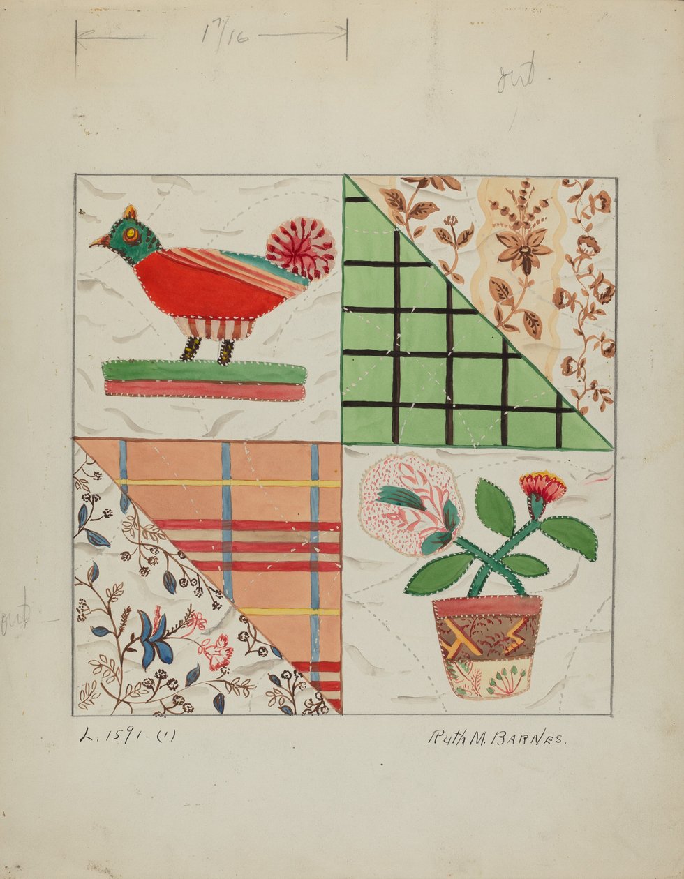Aplike Yorgan, c. 1936. by Ruth M Barnes