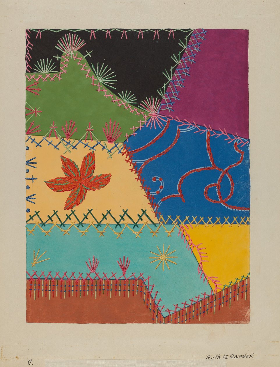 Çılgın Yorgan Detay, c. 1939. by Ruth M Barnes
