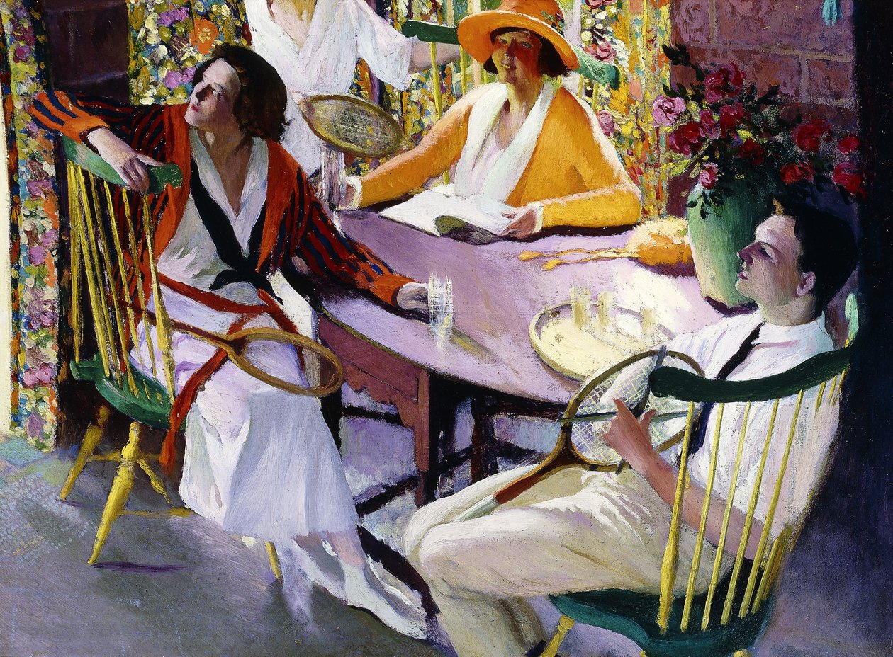 Tenisten Sonra, c.1921-25 (panelde yağlı boya) by Rutherford Boyd