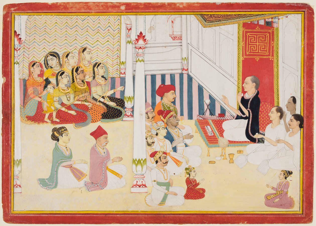Svetambara Jain Öğretmen Veren Öğretim, c. 1750-60. by Sahib Ram