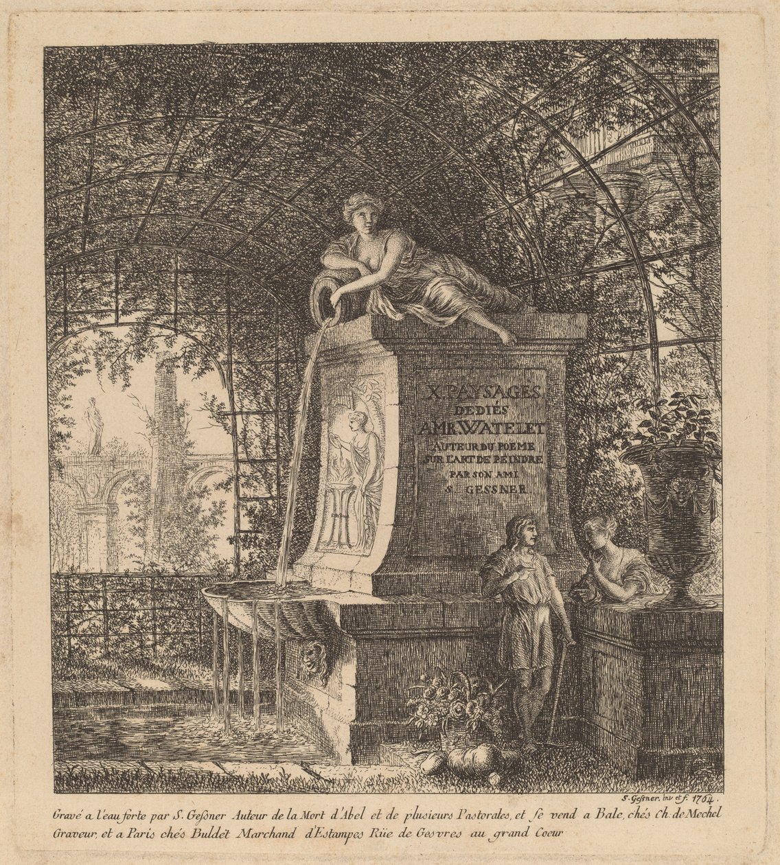 Bir Yazlıktaki Çeşme, 1764. by Salomon Gessner