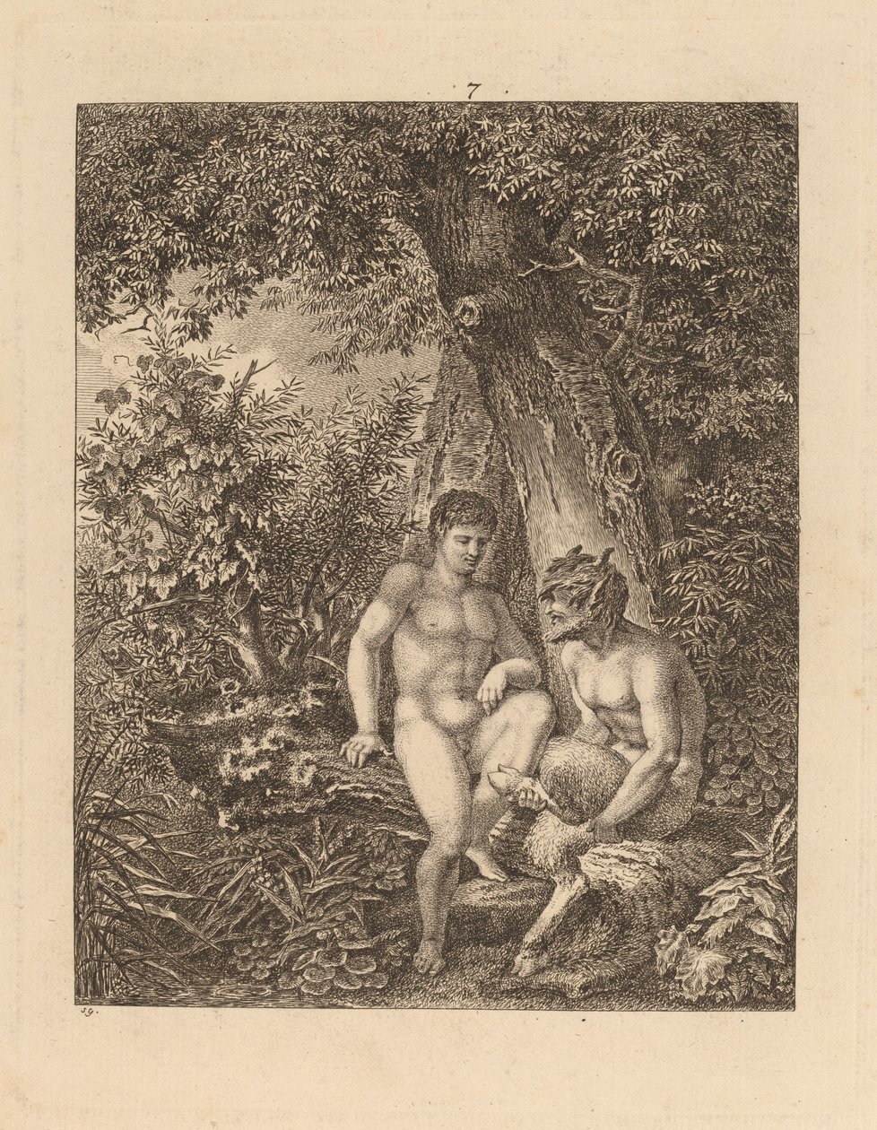 Bir Ormanda İki Satir, 1777. by Salomon Gessner