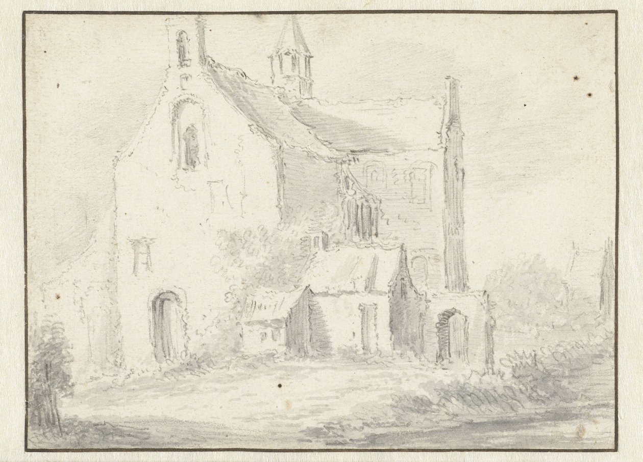 Romanesk Kilisesi by Salomon van Ruysdael (possibly)