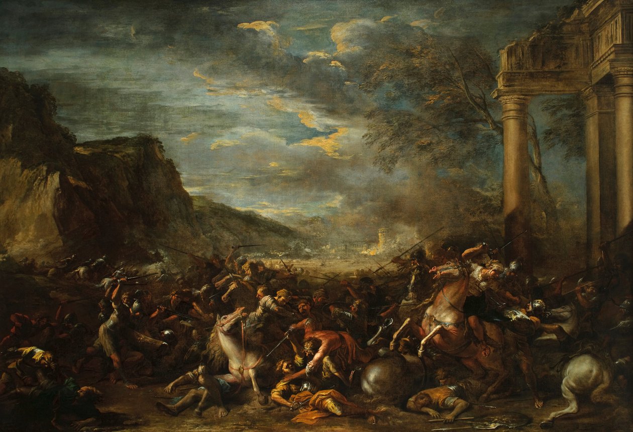 Bir Süvari Savaşı by Salvator Rosa