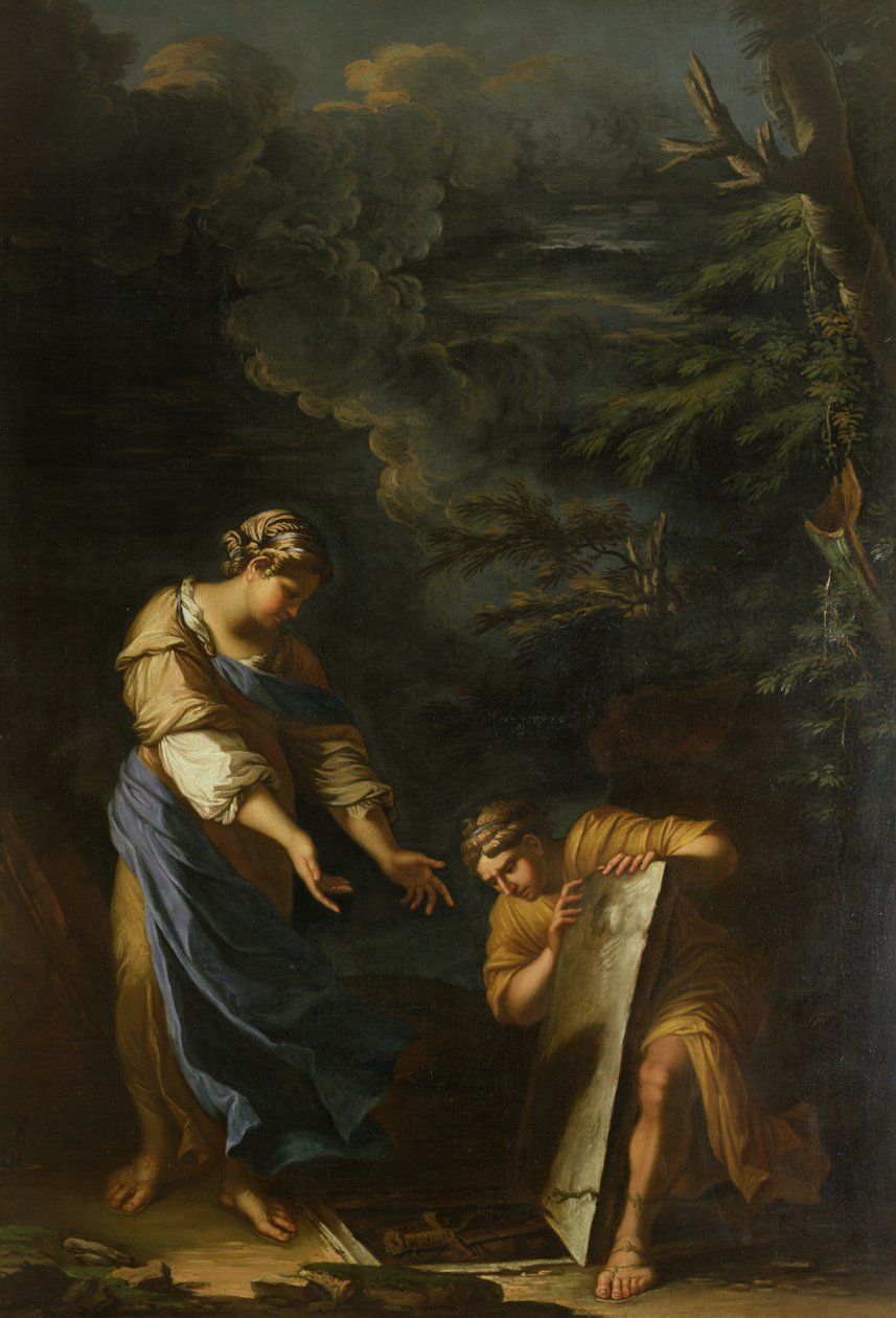 Theseus Taşı Kaldırıyor by Salvator Rosa