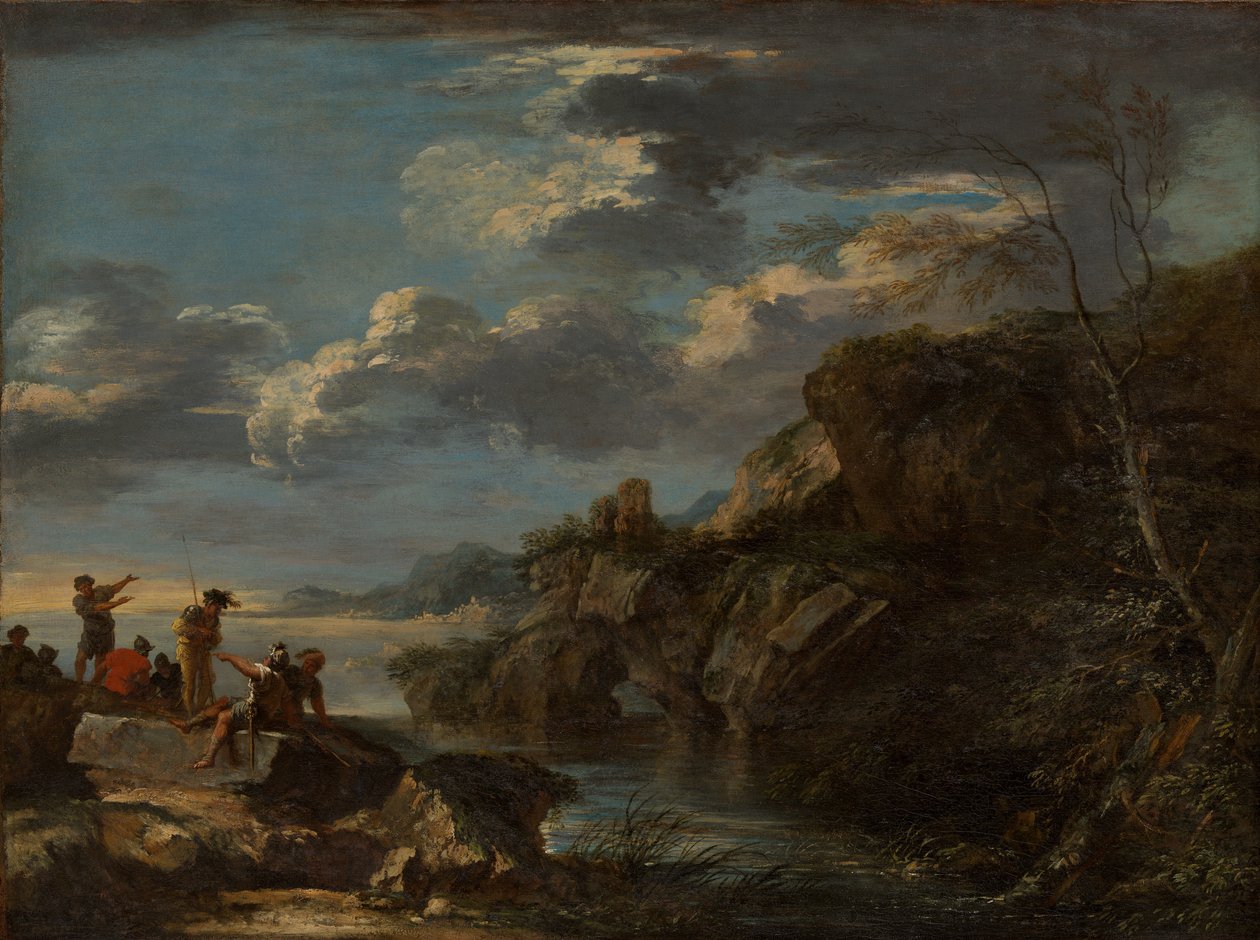 Kayalık Sahilde Haydutlar, 1655-60. by Salvator Rosa