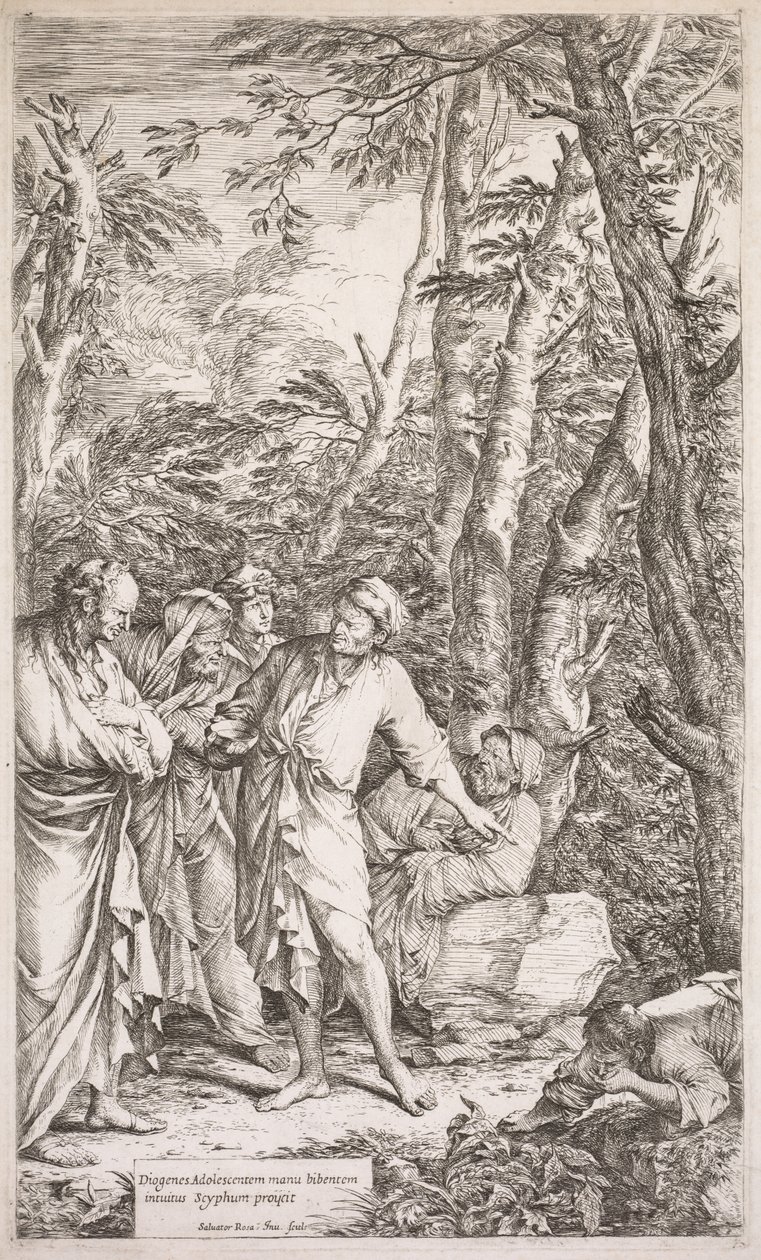 Diogenes ve Kupa, 1662. by Salvator Rosa