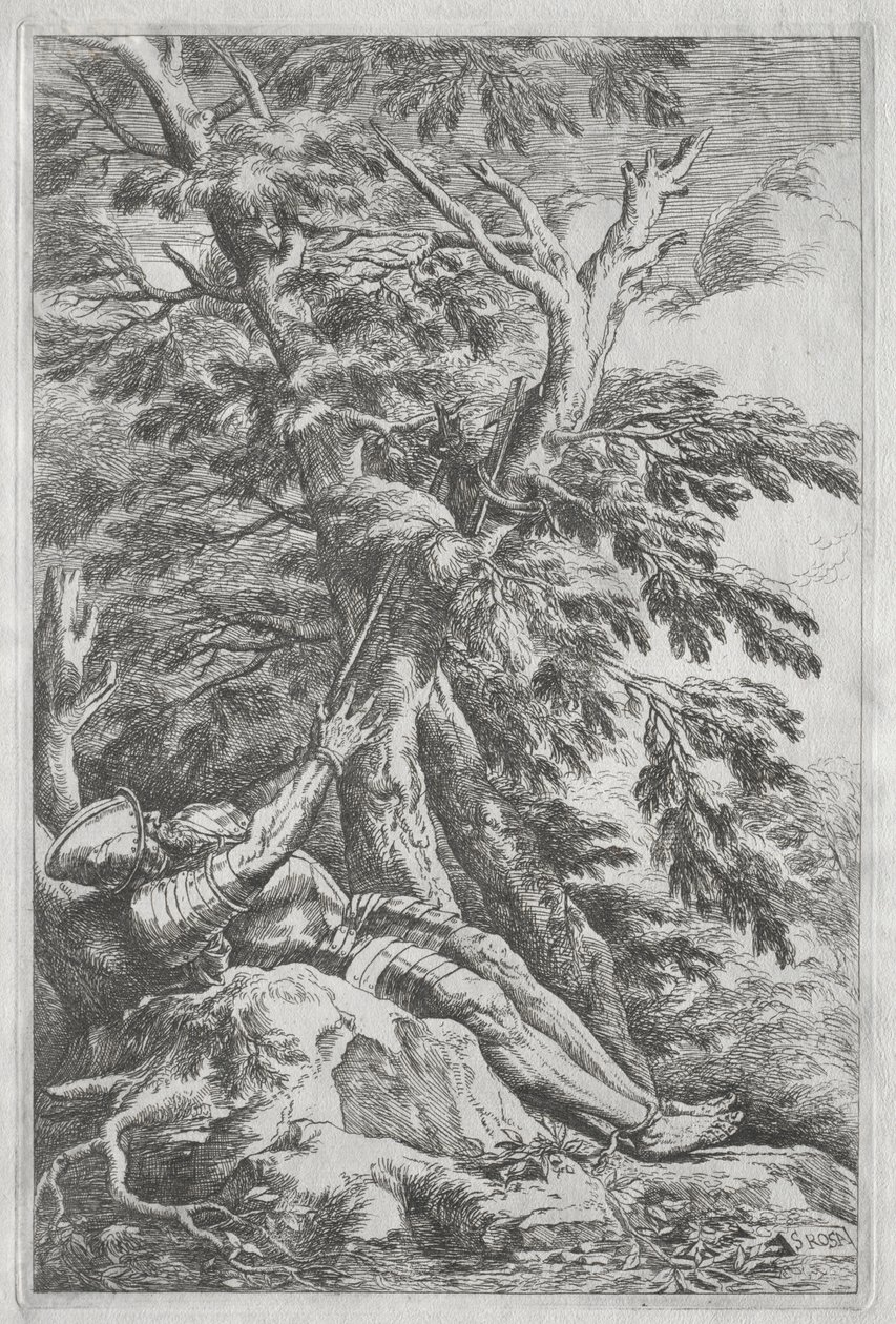 Aziz William Hermit, c. 1662. by Salvator Rosa