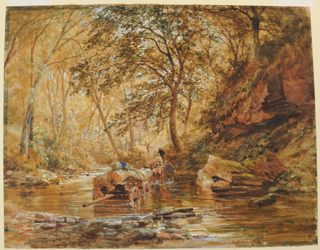 Cadzow Burn, 1856 (kağıt üzerinde wc) by Samuel Bough
