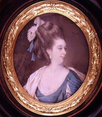 Bayan Yates, oyuncu, 1776, (minyatür) by Samuel Codes