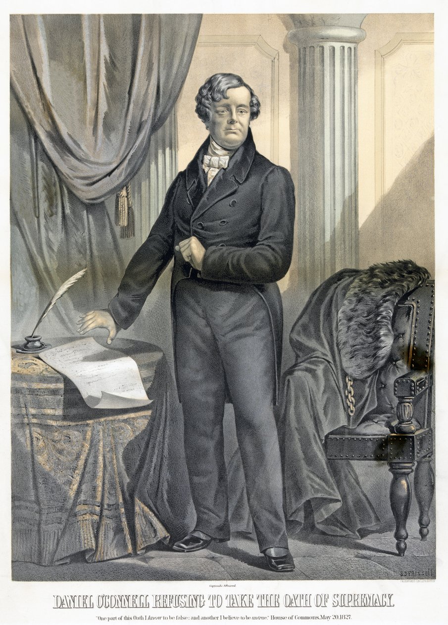 Daniel OConnell, Üstünlük Yemini'ni reddediyor, pub. Boston by Samuel Frizzell