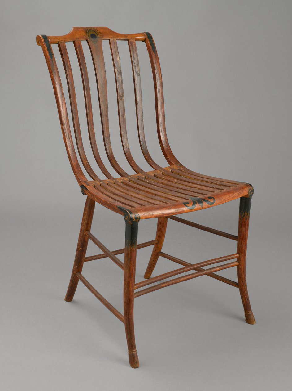 Yan Sandalye, c.1808-20 (bükülmüş ağaç, dişbudak ve akçaağaç) by Samuel Gragg