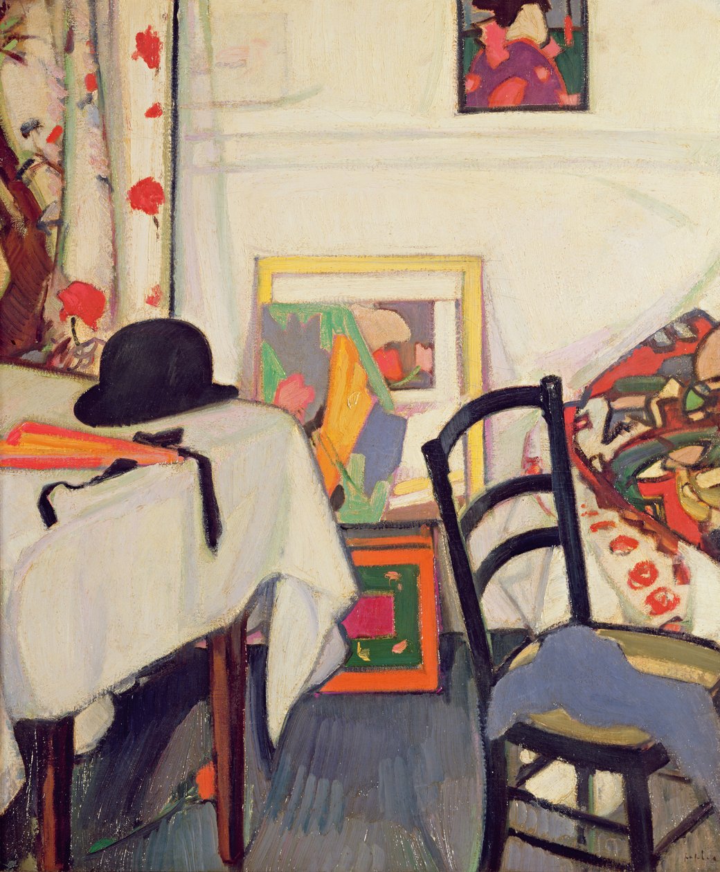 Japon Yelpazeli İç Mekan, c.1915 by Samuel John Peploe