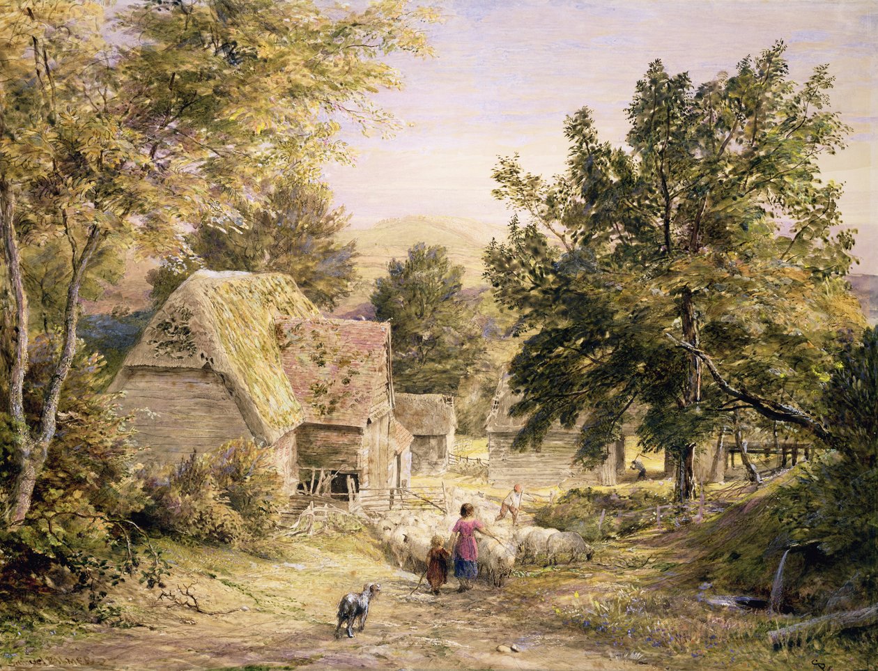 Princes Risborough yakınlarında bir Çiftlik, 18456 by Samuel Palmer