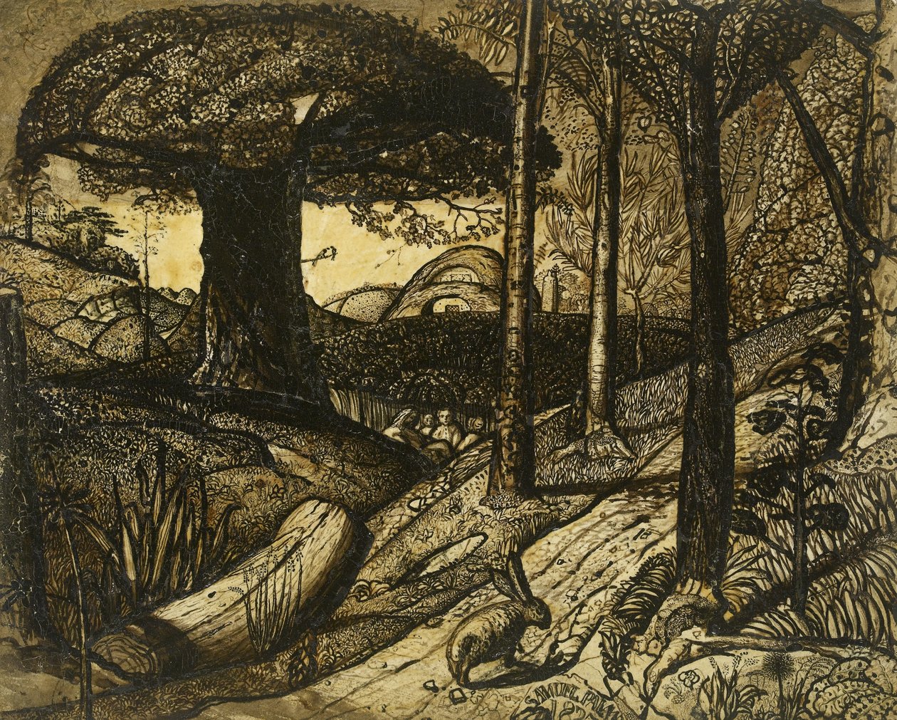Sabah Erken, 1825 (sepyada kalem ve fırça) by Samuel Palmer