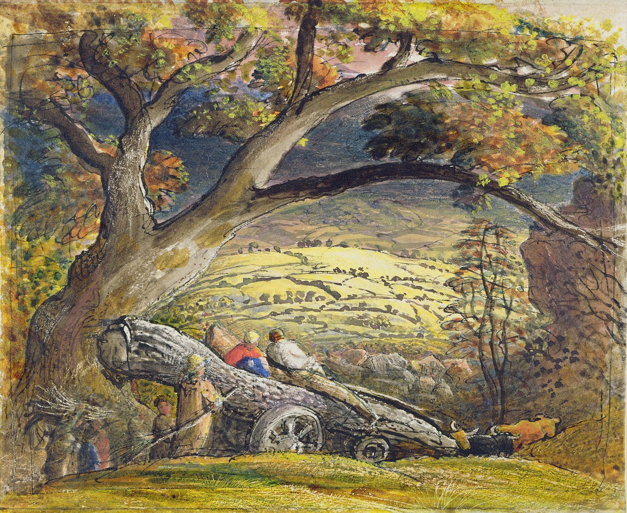 The Timber Wain, c.1833-34 (kağıt üzerinde wc ve guaj) by Samuel Palmer