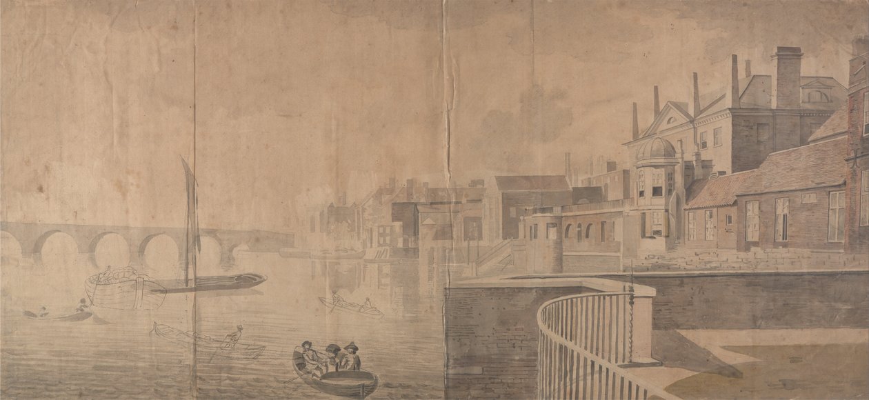 Montagu Evi ve Westminster Köprüsü ile Thames by Samuel Scott