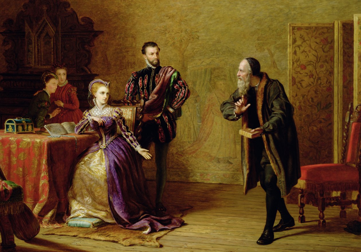 Mary, İskoç Kraliçesi (1542-87) ve John Knox (c.1512-72) by Samuel Sidley