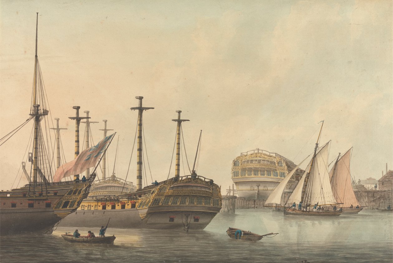 Man-of-War Yenileniyor by Samuel Atkins