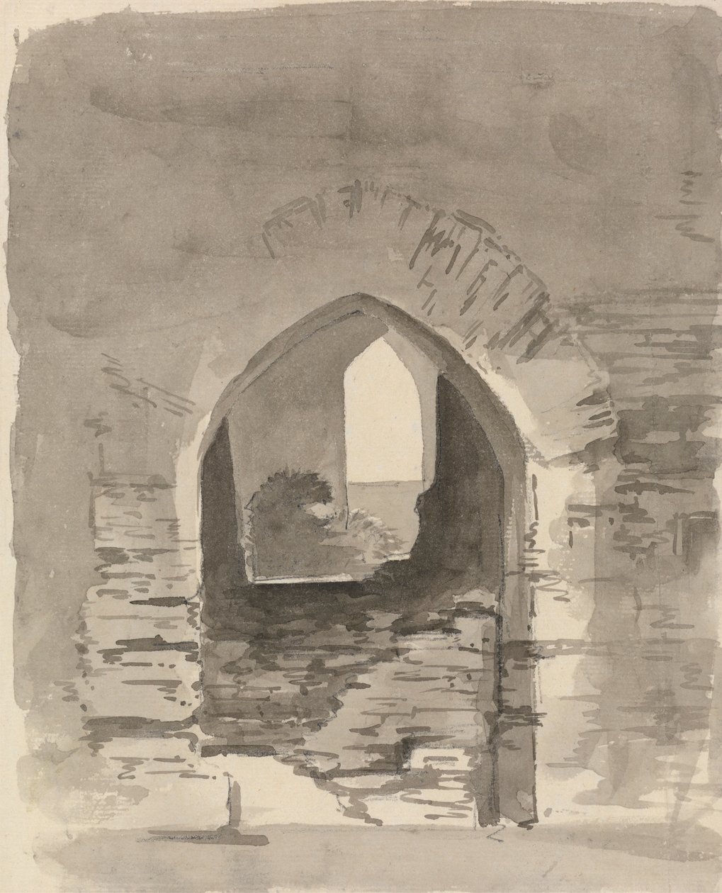 Yıkık Bir Binaya Kemerli Giriş by Samuel Davis