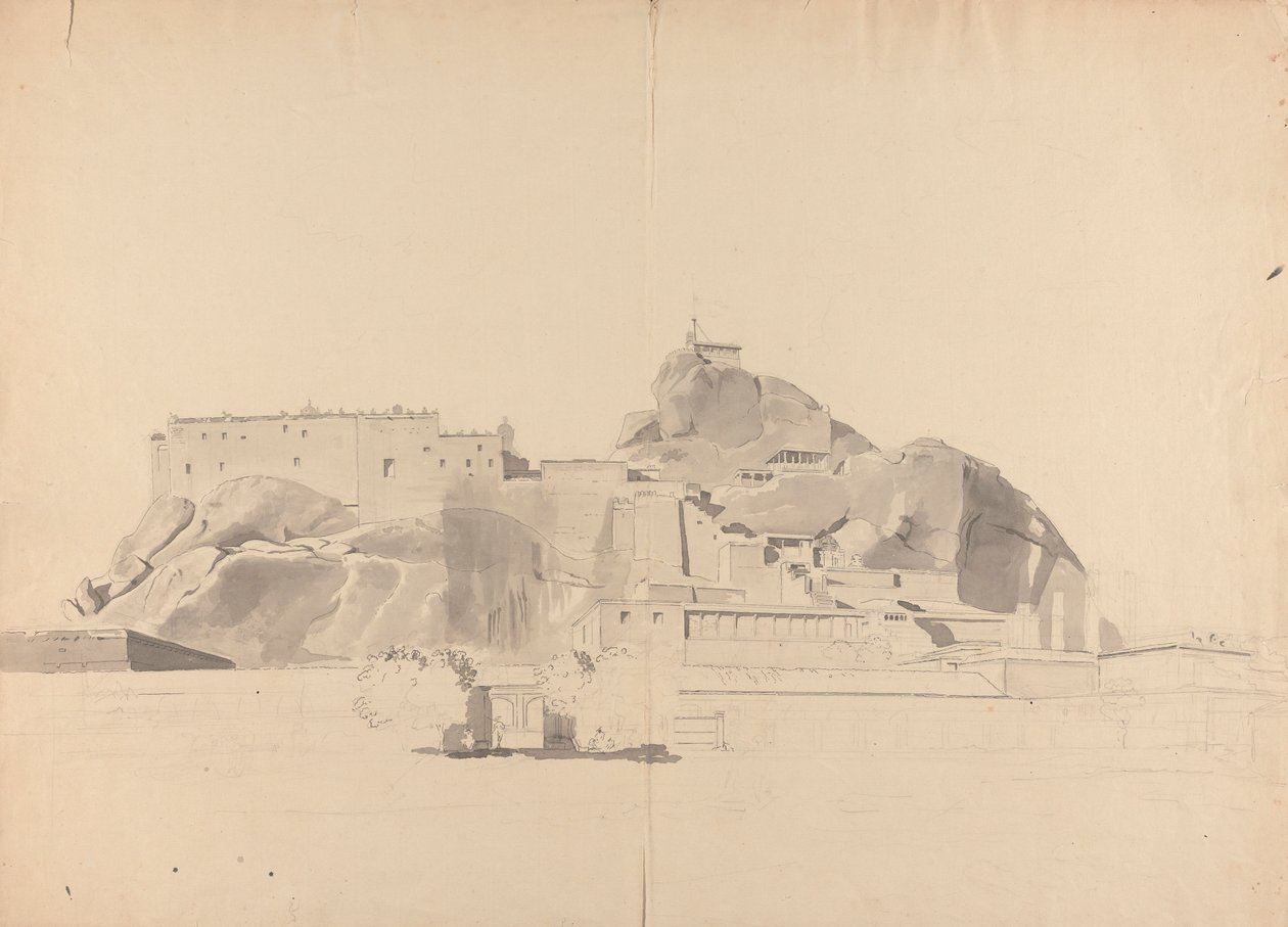 Kayalık Bir Tepe Üzerindeki Kale by Samuel Davis