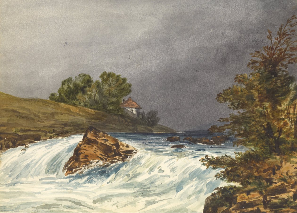 Ev ile nehir sahnesi by Samuel H. Owen