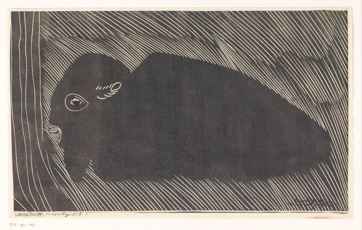 uzanmış bizon by Samuel Jessurun de Mesquita (signed by artist)