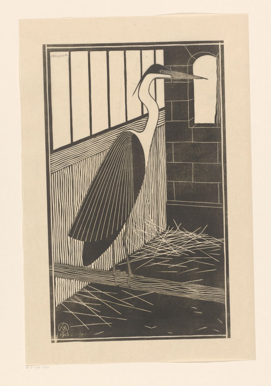 büyük balıkçıl by Samuel Jessurun de Mesquita (signed by artist)