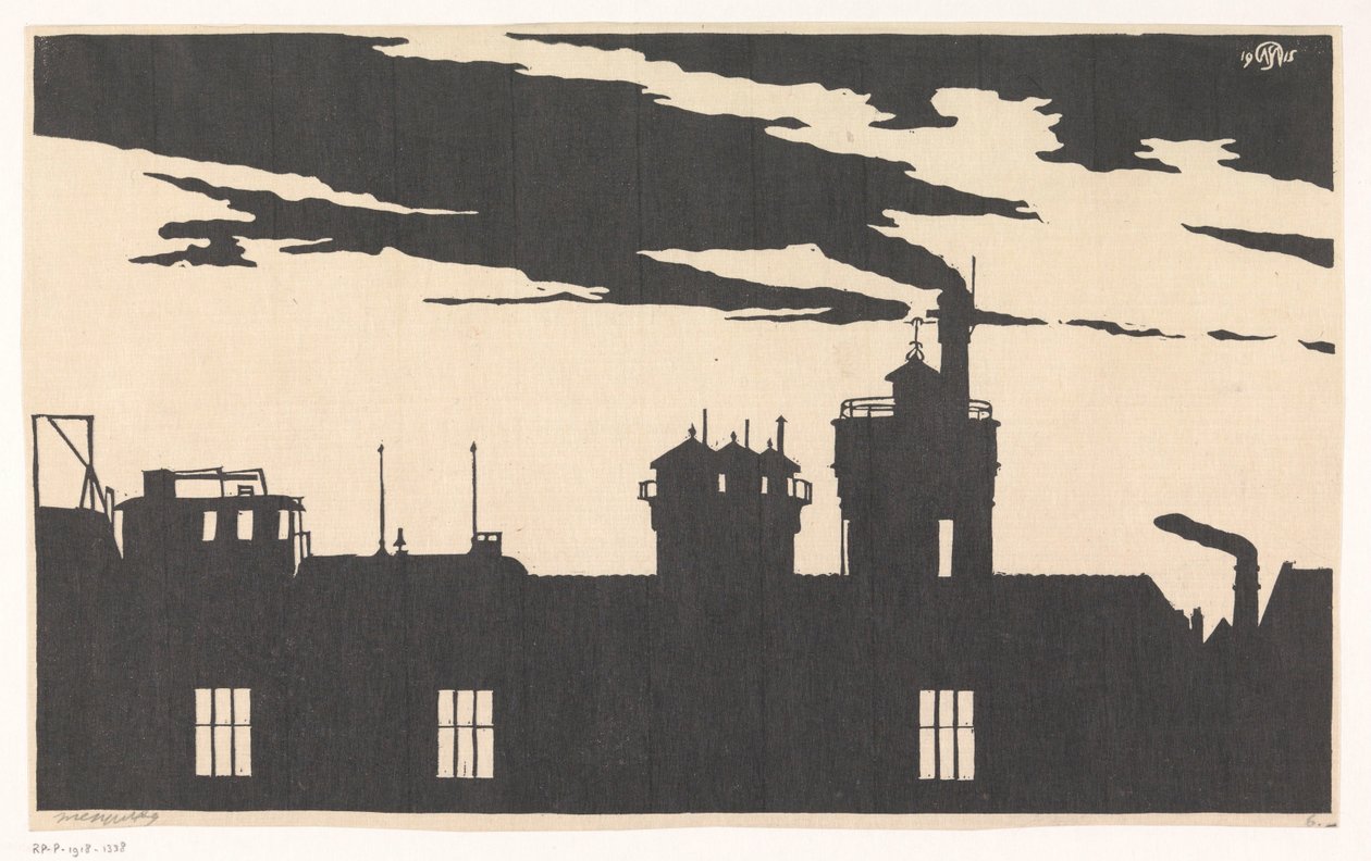 Siluet Oostergasfabriek by Samuel Jessurun de Mesquita (signed by artist)