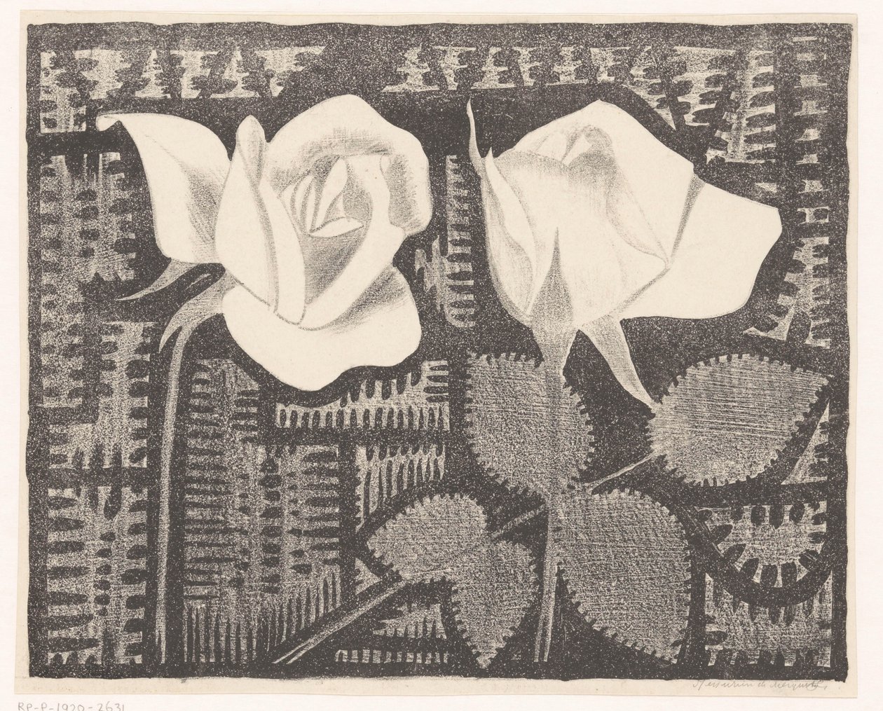 iki gül by Samuel Jessurun de Mesquita (signed by artist)