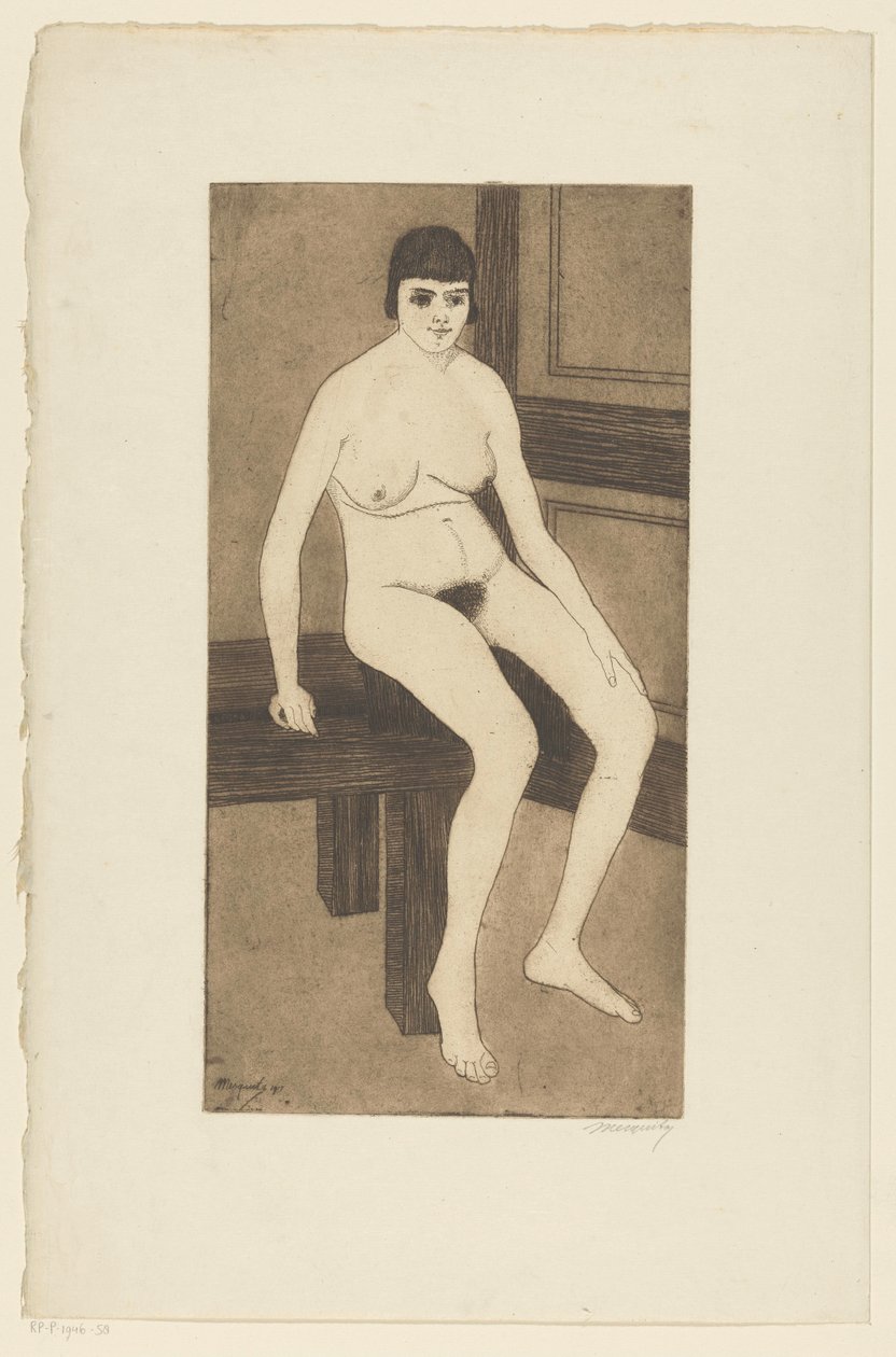 çıplak oturmak by Samuel Jessurun de Mesquita (signed by artist)