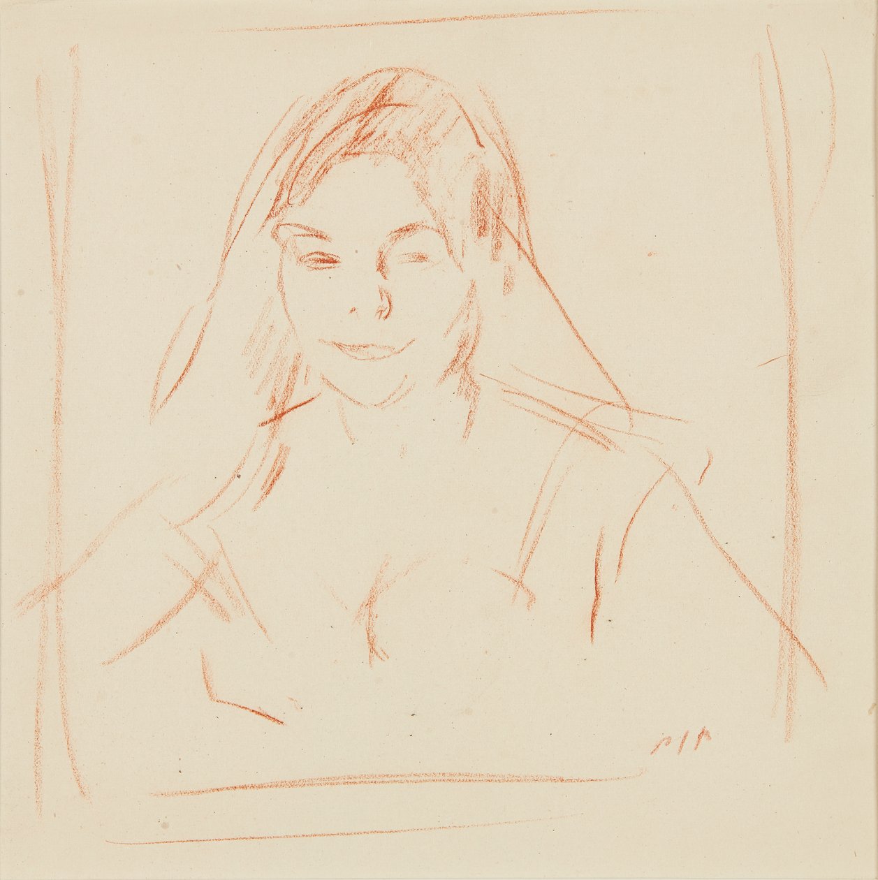 Peçeli Kız (sanguine) by Samuel John Peploe