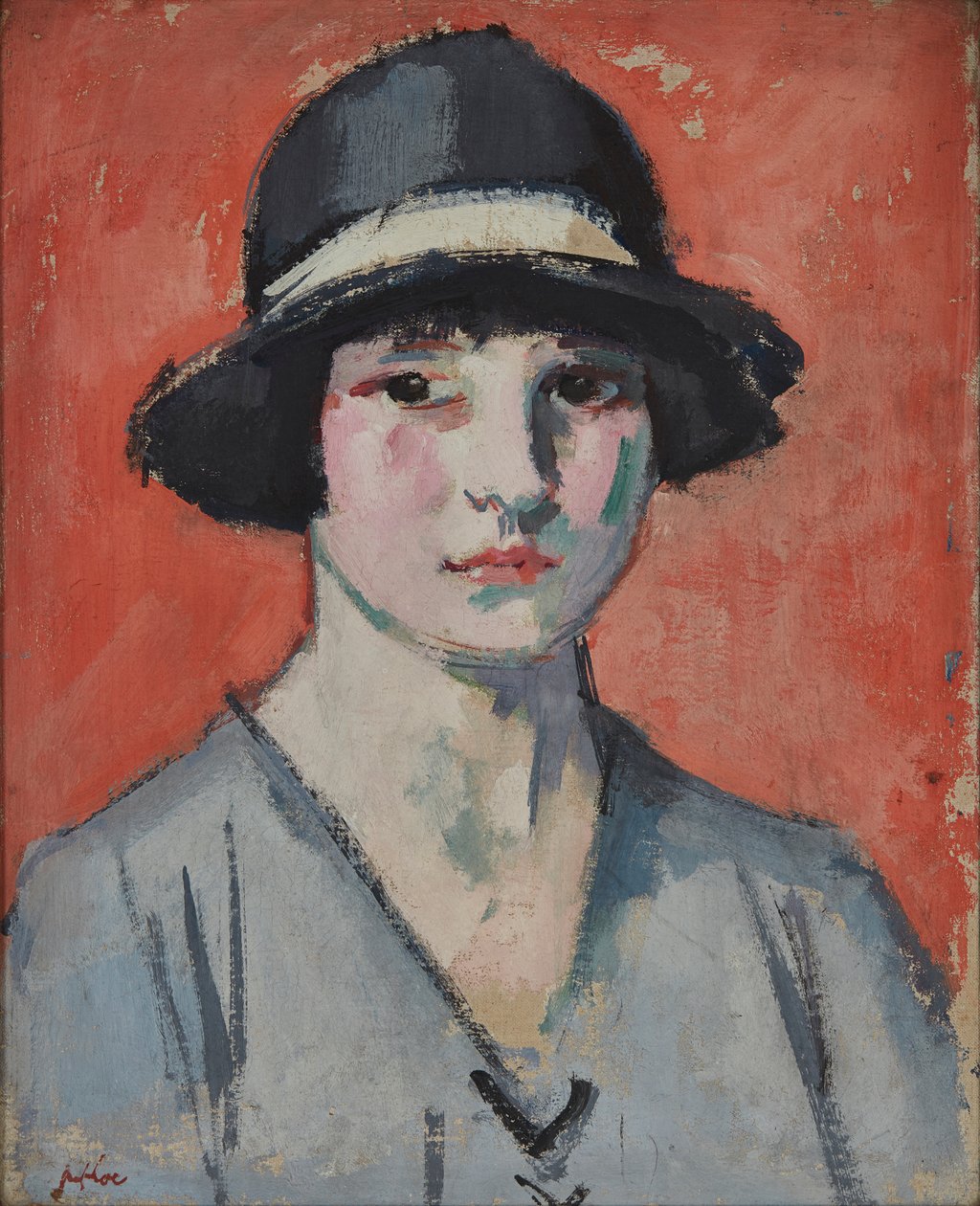 Kara Şapka (tuval üzerine yağlı boya) by Samuel John Peploe