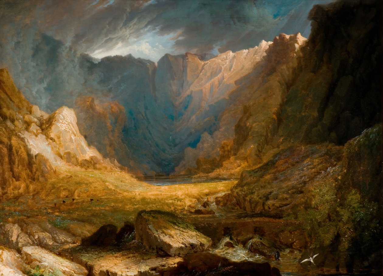 Llyn Idwal, Kuzey Galler, 1810-1850. by Samuel Lines