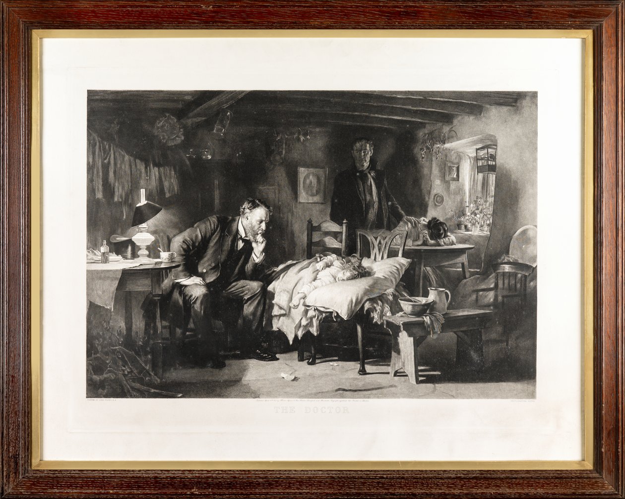 Doktor (fotogravür) by Samuel Luke Fildes