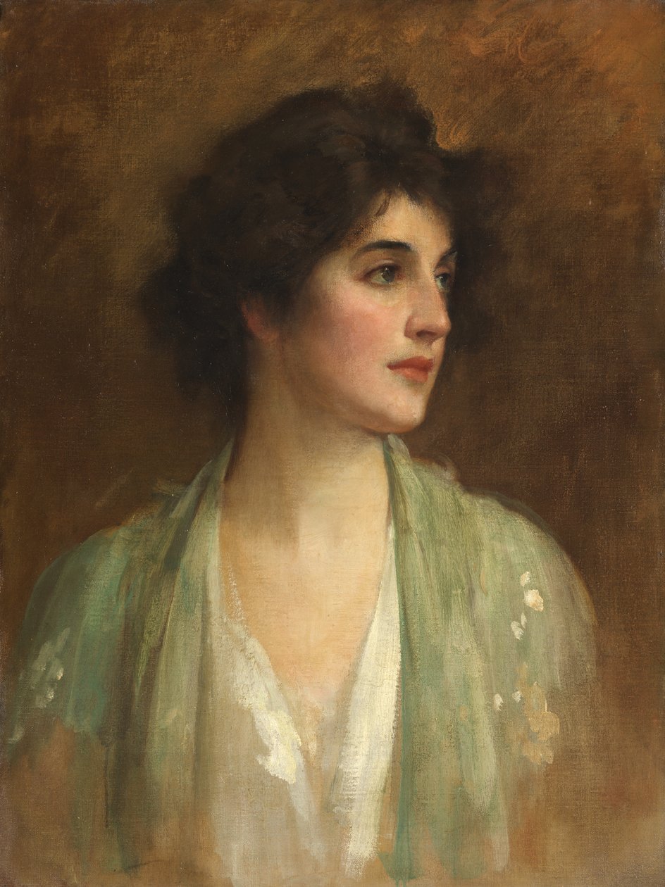 Yeşil Şal by Samuel Luke Fildes