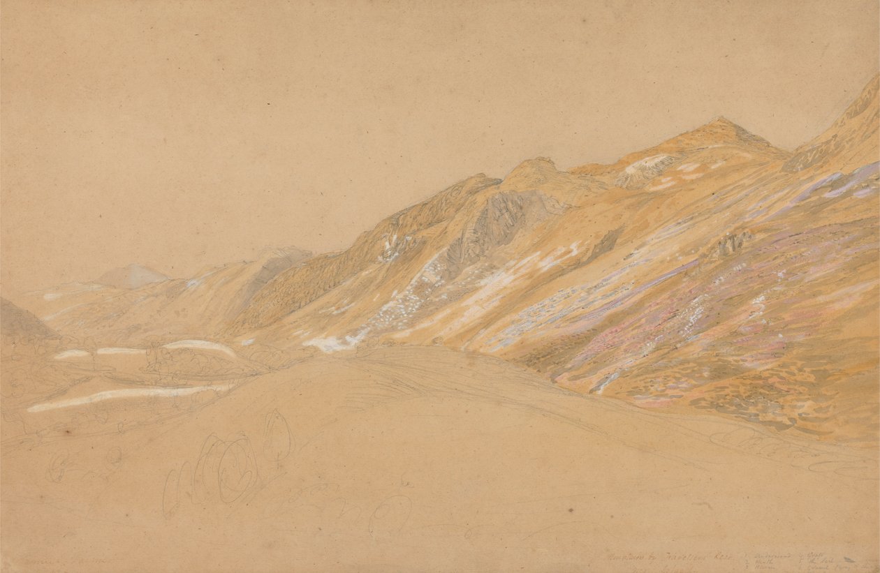 Dolgelly yakınlarındaki Traveller's Rest'in yanındaki dağlar by Samuel Palmer