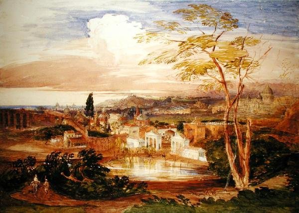 Borghese Bahçelerinden Roma by Samuel Palmer