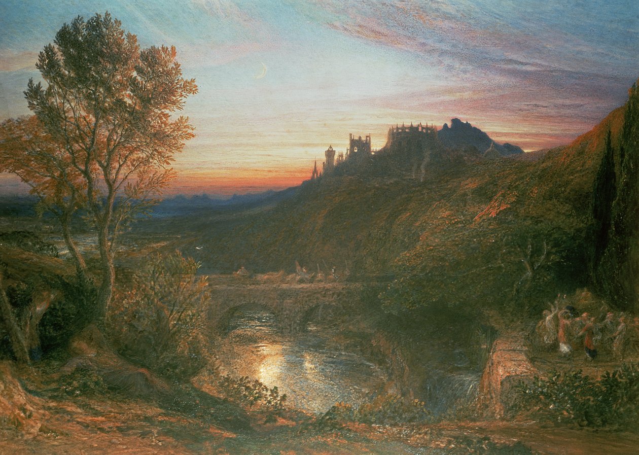 Gün batımında şehir by Samuel Palmer