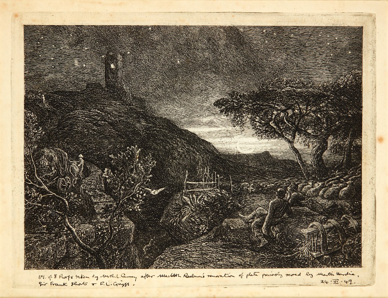 Yalnız Kule (gravür) by Samuel Palmer