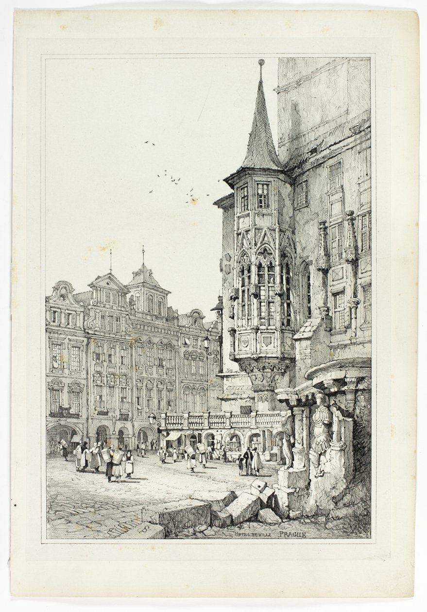 Belediye Binası, Prag by Samuel Prout