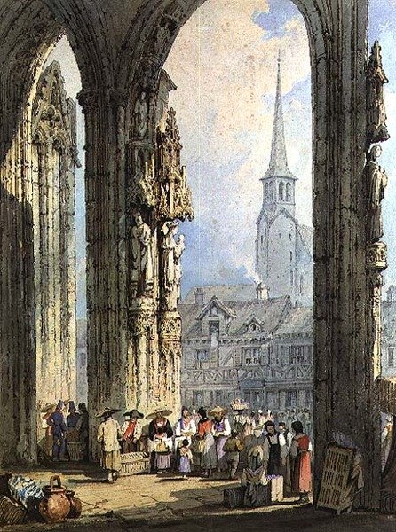 Kilise Sundurmasından Bir Manzara by Samuel Prout