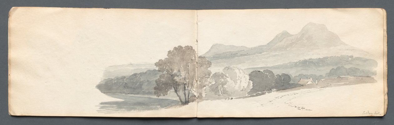 Eskiz defteri: Eildon Hills, 1814. by Samuel Prout