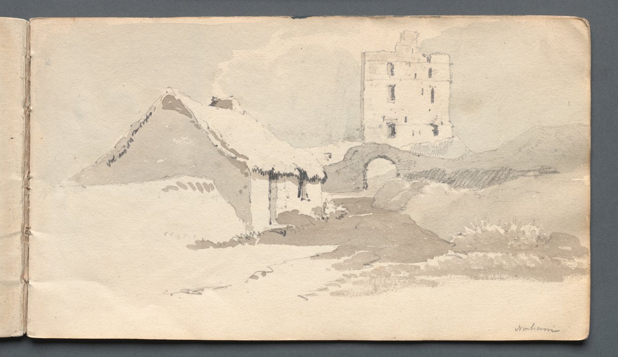 Eskiz defteri: Norham, 1814. by Samuel Prout