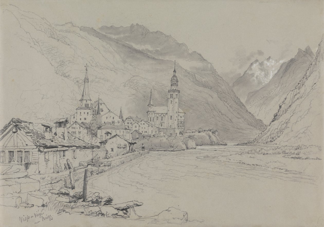 Brig yakınında Visp veya Viege by Samuel Prout