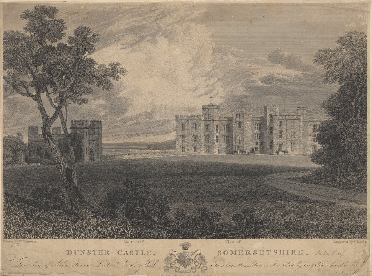 Dunster Kalesi'nin Güney Batı Görünümü, Somersetshire by Samuel Rawle
